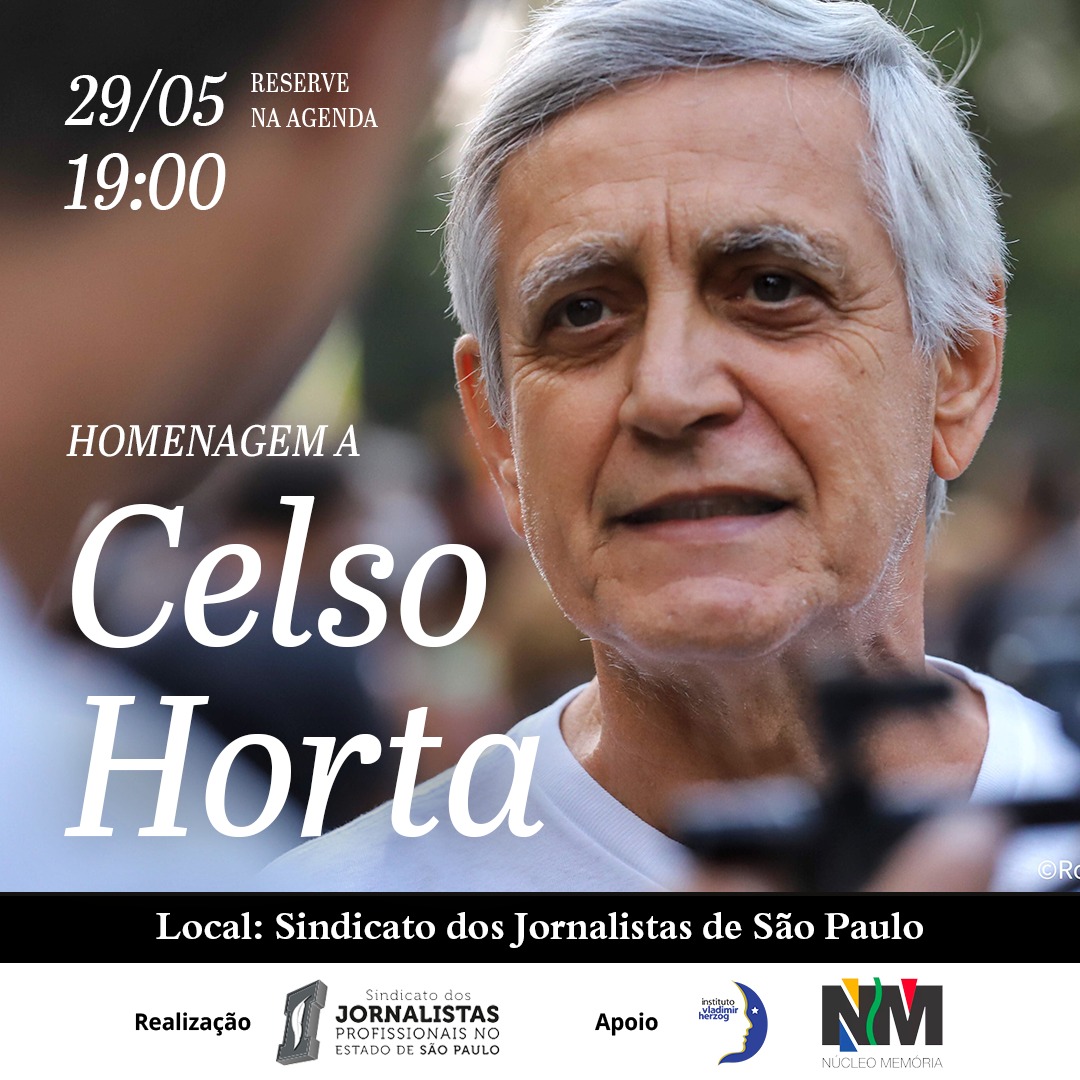 SJSP prestará homenagem ao jornalista Celso Horta, em um ato no dia 29 de maio