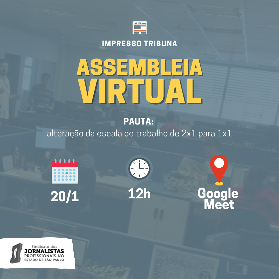 Sindicato convoca jornalistas do impresso do Grupo Tribuna para discutir escala