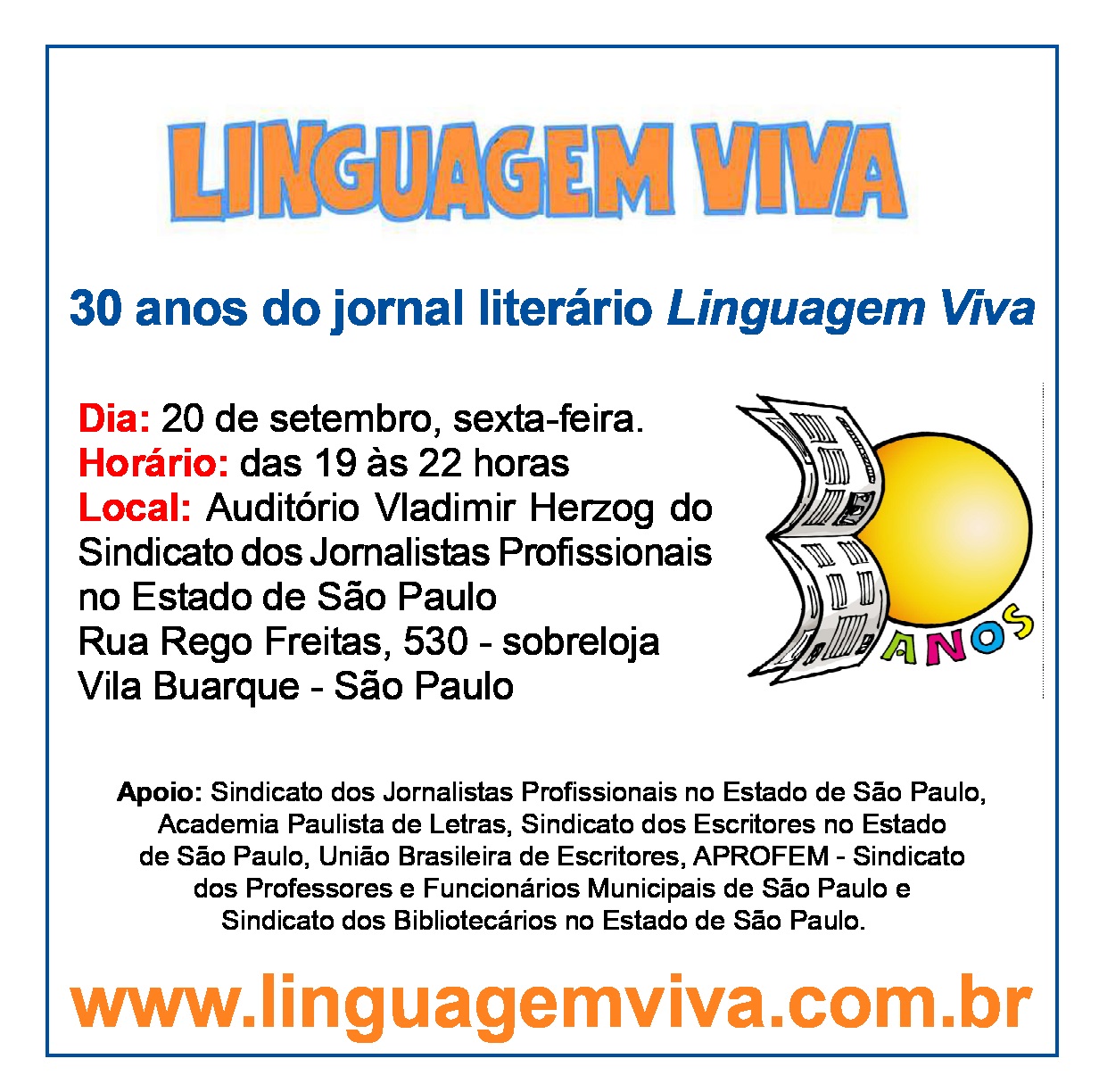 30 Anos do jornal literário Linguagem Viva