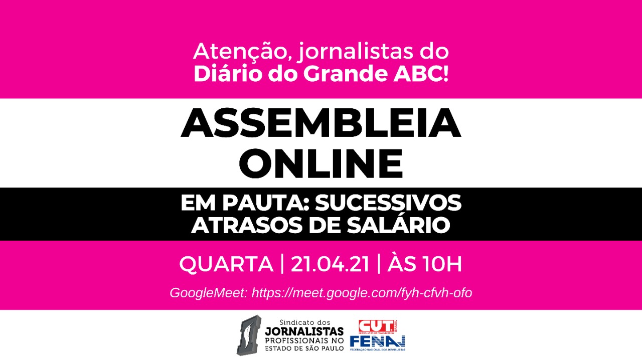 Sindicato convoca jornalistas do Diário do Grande ABC para assembleia nesta quarta-feira (21)
