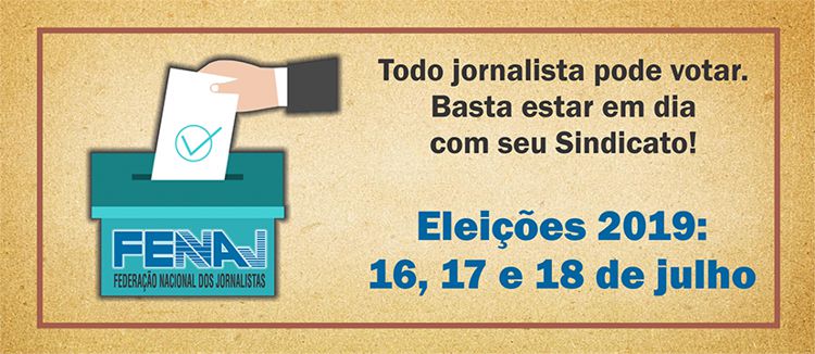 Confira o roteiro de urnas da eleição da Federação Nacional dos Jornalistas
