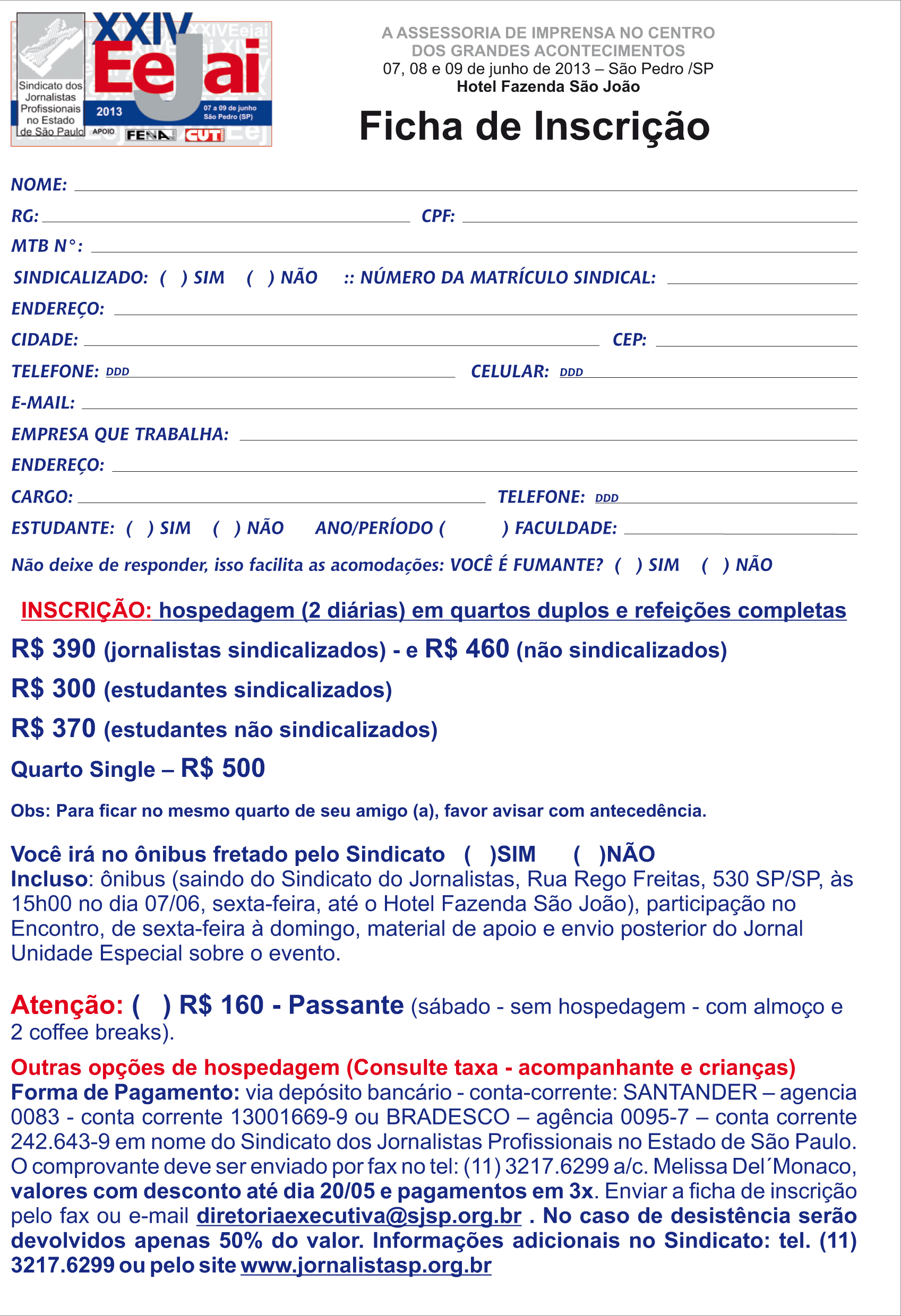 Ficha de inscrição para o XXIV EEJAI