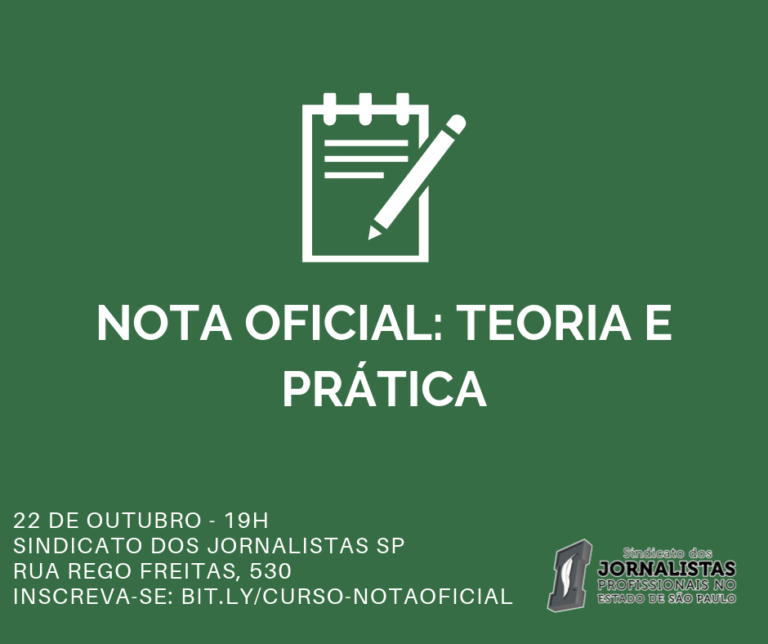 Sindicato promove curso gratuito e inédito sobre Nota Oficial