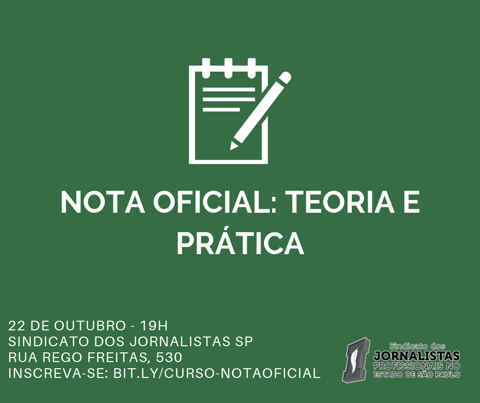 Sindicato promove curso gratuito e inédito sobre Nota Oficial