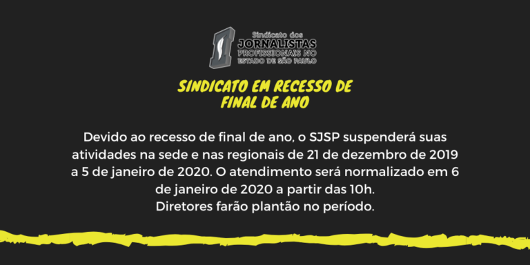 Sindicato entra em recesso no fim de ano
