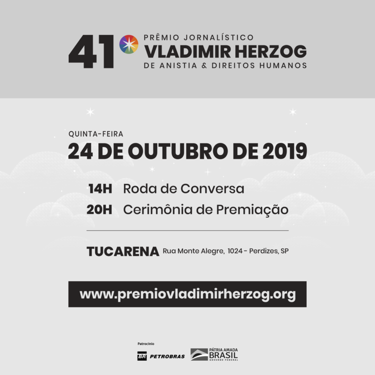 Prêmio Jornalístico Vladimir Herzog condecora vencedores de 2019