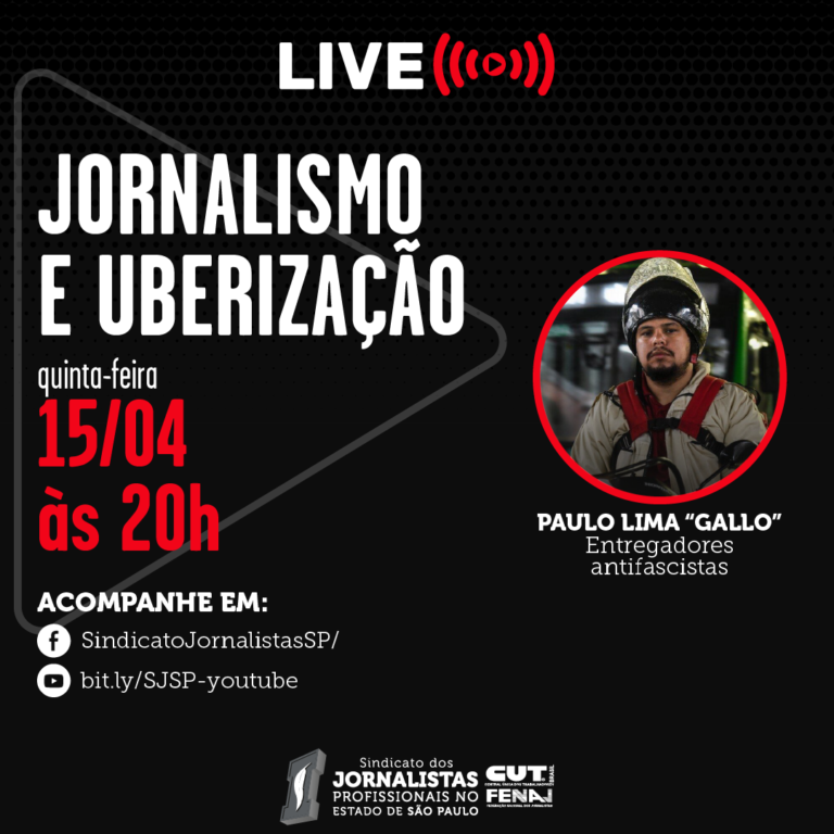 Uberização do trabalho do jornalista é tema de debate promovido pelo SJSP