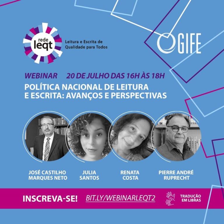 Rede LEQT promove Webinar sobre a Política Nacional de Leitura e Escrita