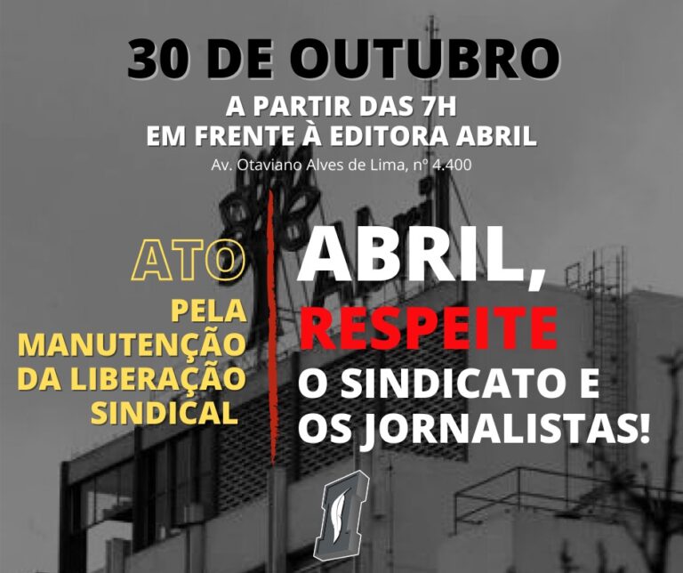 Sindicato fará ato em frente à Abril para manter liberação sindical do presidente