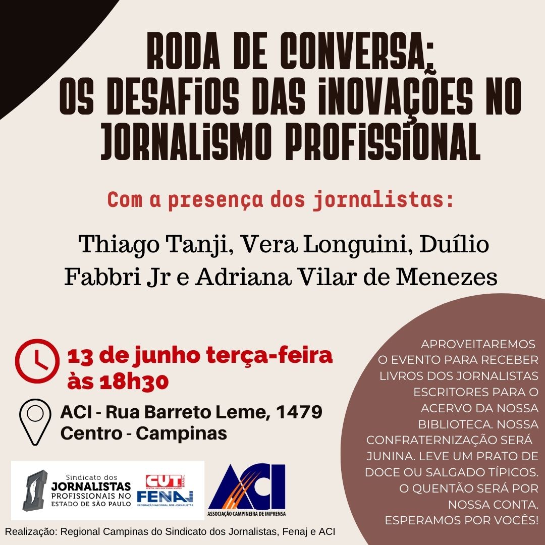 Regional Campinas promove roda de conversa sobre os desafios das inovações no jornalismo profissional