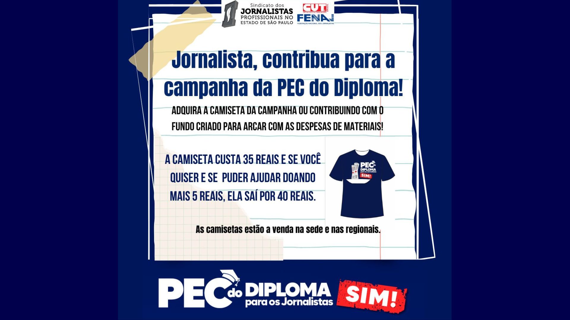Fenaj e sindicatos em campanha pela PEC do diploma!