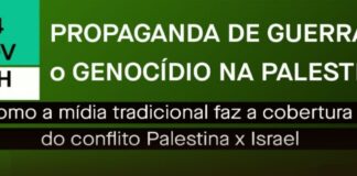 Evento discutirá como a mídia tradicional faz a cobertura do conflito Israel x Palestina, na próxima terça-feira (14), às 19h, na sede do SJSP