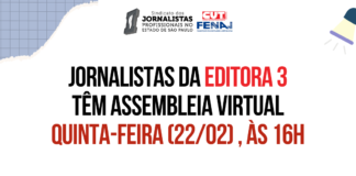 SJSP convoca assembleia de jornalistas da Editora 3