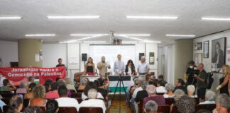 Ato contra massacre de jornalistas na Faixa de Gaza pede ruptura de relações diplomáticas com Israel