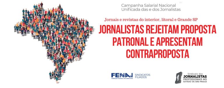 Jornalistas rejeitam proposta patronal e apresentam contraproposta