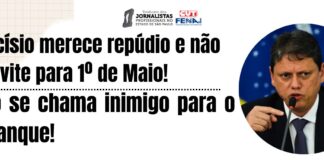 Tarcísio merece repúdio e não convite para 1º de Maio! Não se chama inimigo para o palanque! Tarcísio merece repúdio e não convite para 1º de Maio! Não se chama inimigo para o palanque!