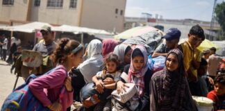 DOSSIÊ GENOCÍDIO EM GAZA – Edição de 2 e 3 de julho Mulheres e crianças deixam Khan Younis após ordem de evacuação (Mohammed Salem/Reuters)