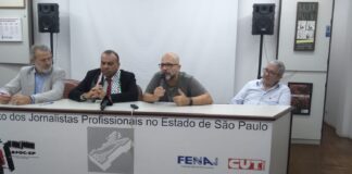 Coletiva de imprensa no auditório Vladimir Herzog, recebeu Murad Al Sudani, secretário-geral da União Geral dos Escritores Palestino