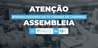 SJSP convoca jornalistas da TV Câmara de Campinas para assembleia nesta sexta-feira SJSP convoca jornalistas da TV Câmara de Campinas para assembleia nesta sexta-feira