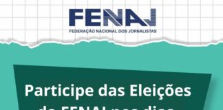 Participe das Eleições da FENAJ nos dias 15 e 16 de julho! Participe das Eleições da FENAJ nos dias 15 e 16 de julho!