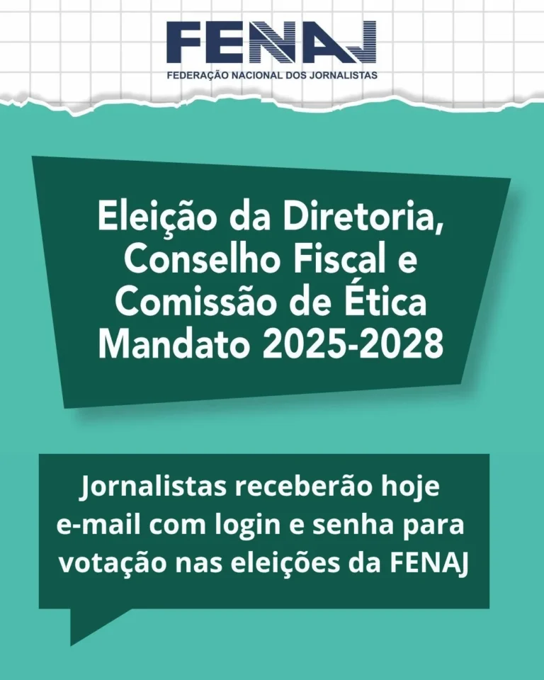 Jornalistas receberão hoje e-mail com login e senha para votação nas eleições da FENAJ