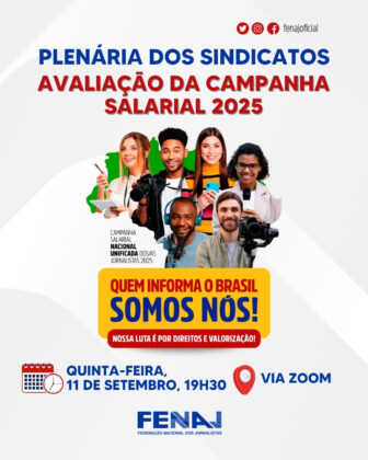 Plenária Nacional da Campanha Salarial Unificada dos Jornalistas acontece dia 11/09