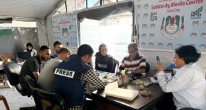 Israel bombardeia tenda de onde jornalistas palestinos conversaram com a FENAJ e colegas brasileiros Sindicato dos Jornalistas da Palestina / Divulgação