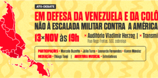 SJSP promove ato-debate em defesa da Venezuela e da Colômbia Card Ato América latina