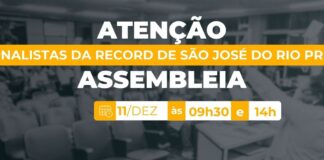 SJSP convoca jornalistas da Record de São José do Rio Preto para assembleia sobre escala de fim de ano decorativo