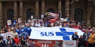 7 de abril | Sindicato dos Jornalistas de SP em defesa de uma cobertura universal em saúde, sem terceirização Foto: Cecília Figueiredo
