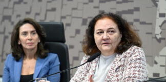Lei do “multimídia” sobrepõe 54 ocupações e ameaça direitos de 500 mil trabalhadores da comunicação Subsecretária de Estatísticas e Estudos do MTE, Paula Montagner (direita), em audiência no CCS. Foto: Andressa Anholete/Agência Senado