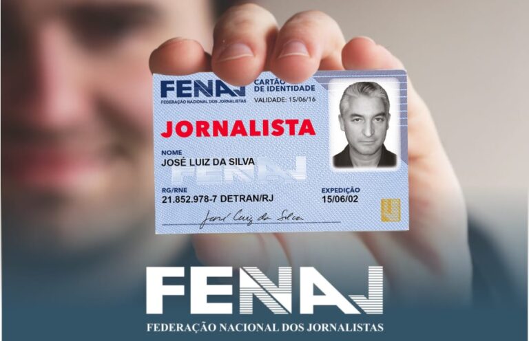 NÃO CAIA EM GOLPE! SÓ A FENAJ EMITE CARTEIRA DE JORNALISTA QUE VALE COMO IDENTIDADE PESSOAL EM TODO O BRASIL