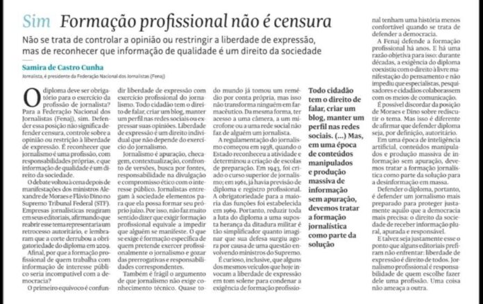 Foto do artigo da Folha de SP