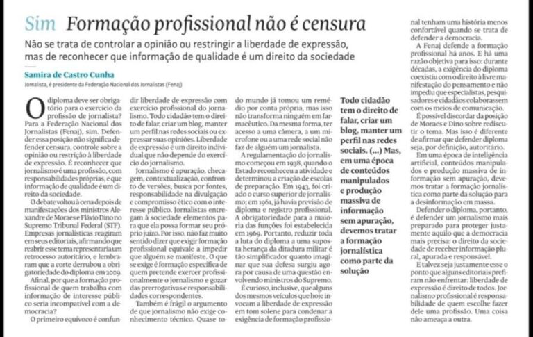 Foto do artigo da Folha de SP