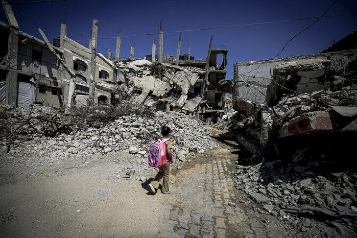 Infraestrutura civil, rede de escolas e rede hospitalar de Gaza foram devastadas por Israel (foto: Anadolu)